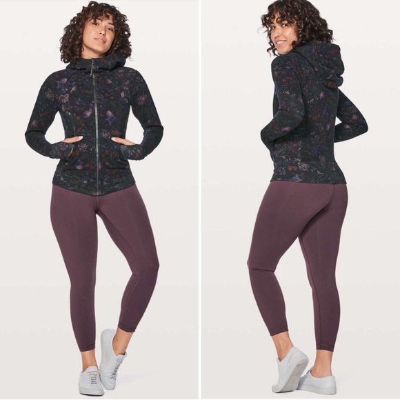 lululemon athletica Tops - Lululemon floral athletic patterned zip up scuba hoodie sweatshirt